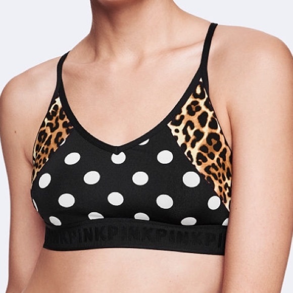 Victoria's Secret Other - Victoria’s Secret Sports Bra Leopard & Polka Dot